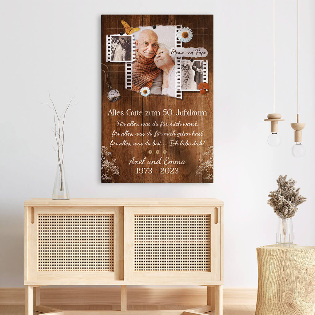 1132CGE3 Personalisierte Geschenke Leinwand Familie Papa Mama 50 Jahrestag