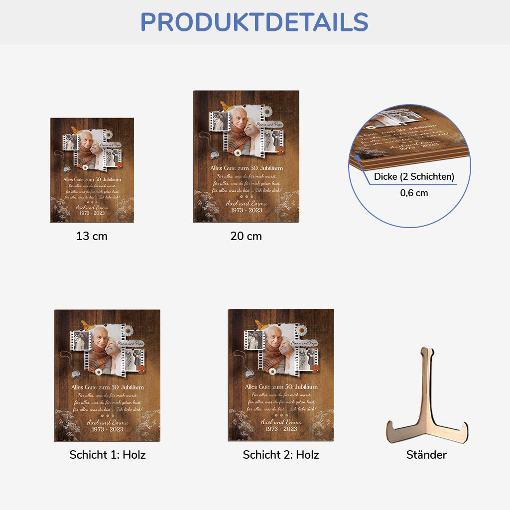 1132QGE3 50 jahre verheiratet spruch holztafel personalisiert paar mit foto zum jahrestag 1132Q8M0G