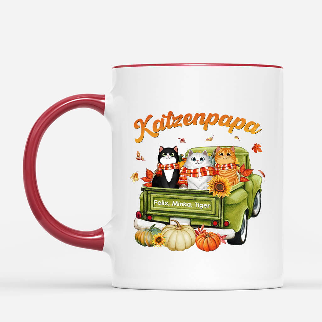 1207MGE2 Personalisierte Geschenke Tasse Herbst Katze Katzenliebhaber
