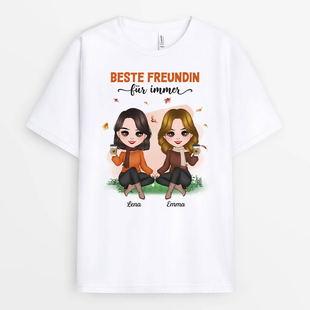 Personalisiertes Für Immer Besties Herbst T-shirt