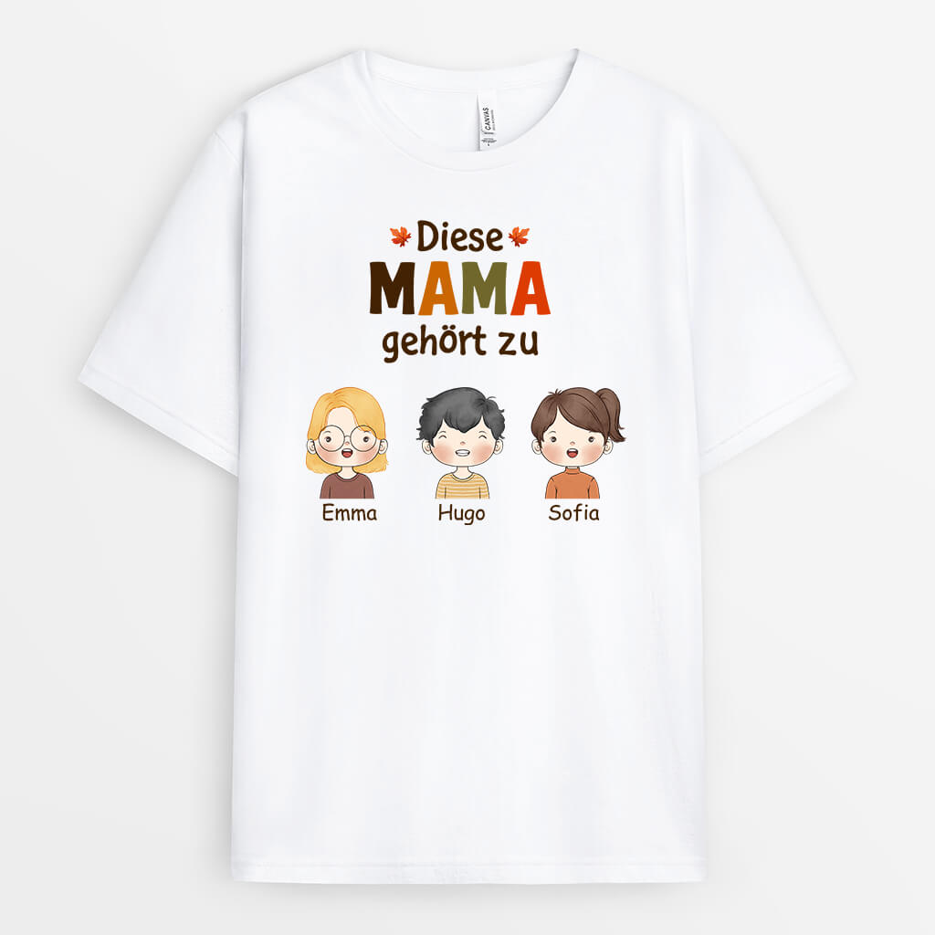 Personalisiertes Diese Mama Oma Gehört Zu Herbst T-shirt