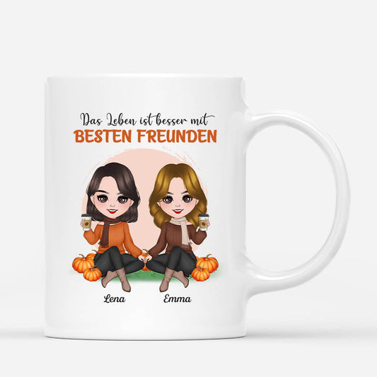 1218MGE1 Personalisierte Geschenke Tasse Besties Beste Freunde