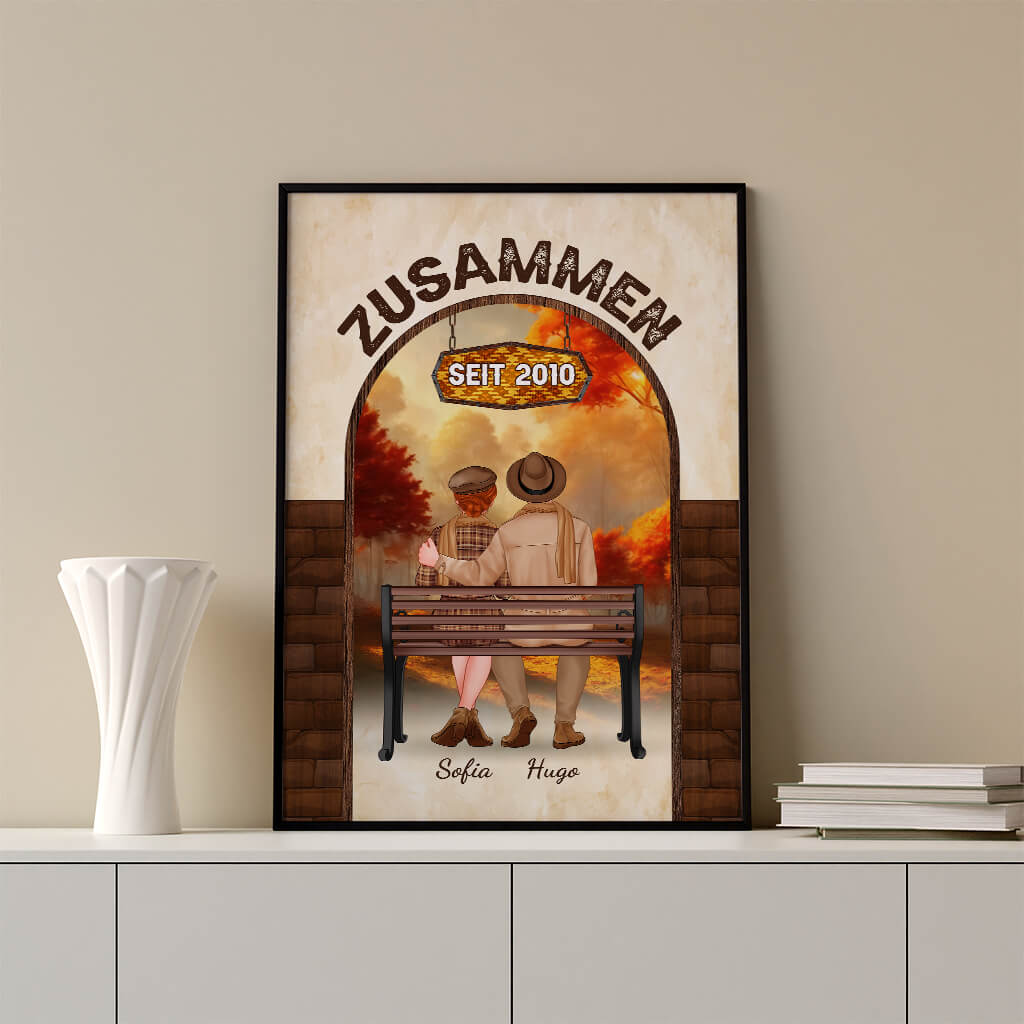 1221SGE3 Personalisierte Geschenke Poster Zusammen Paar Herbst_jpg