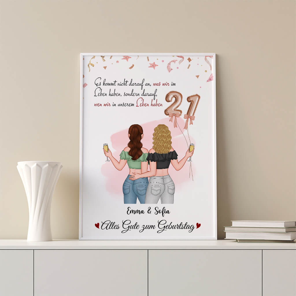 1240SGE3 personalisiertes wen in unserem leben 21 geburtstag poster