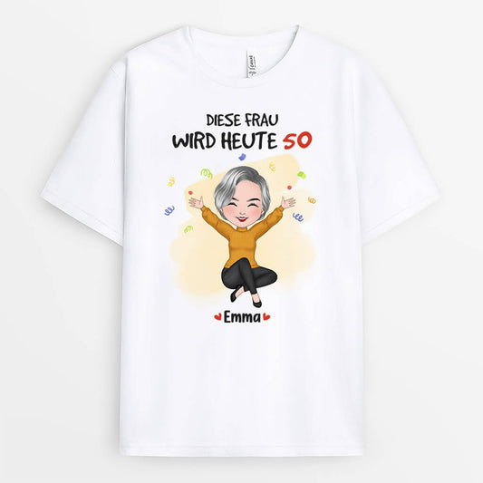 1251age1 personalisiertes diese frau wird heute 50 t shirt