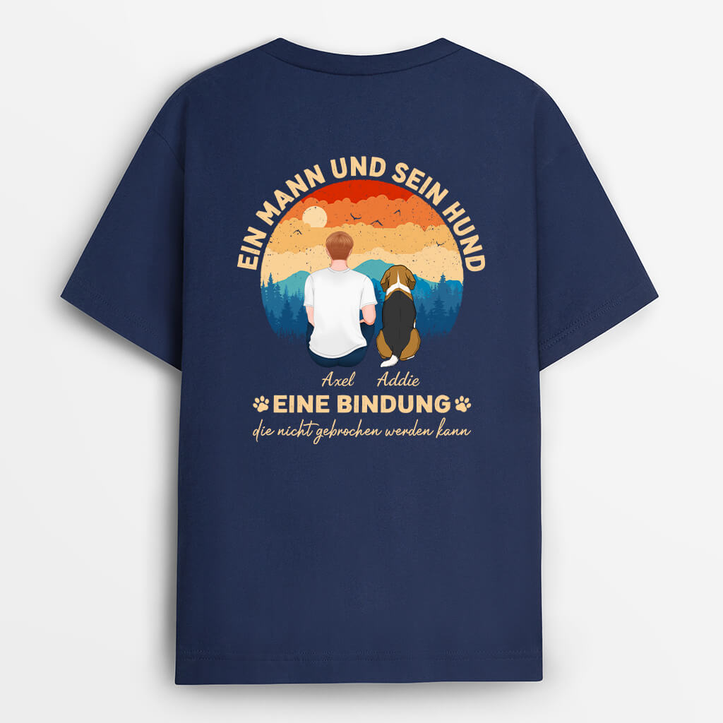 Personalisiertes Ein Mann Und Sein Süßer Hund T-shirt