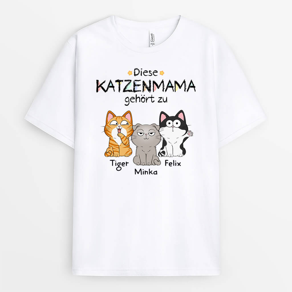 Die Katzenmama Katzenpapa Gehört Zu - Personalisiertes Geschenk | T-shirts für Katzenliebhaber