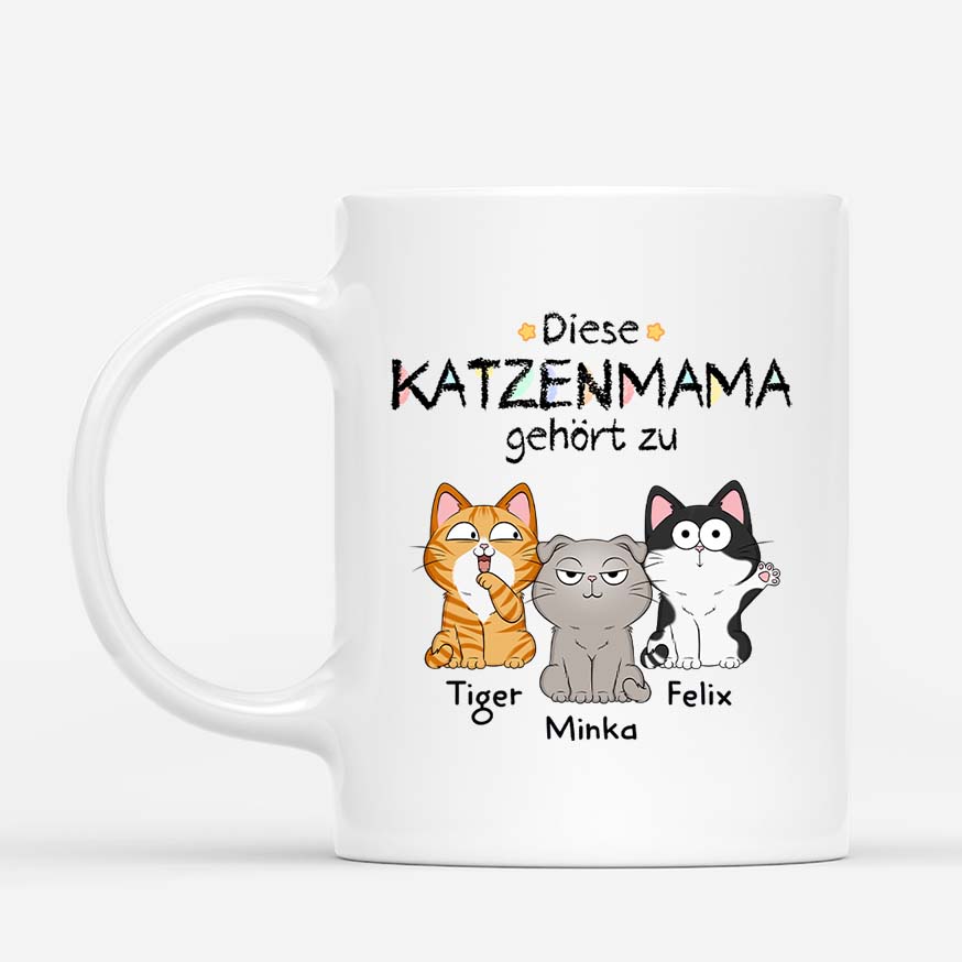 Die Katzenmama Katzenpapa Gehört Zu - Personalisiertes Geschenk | Tassen für Katzenliebhaber