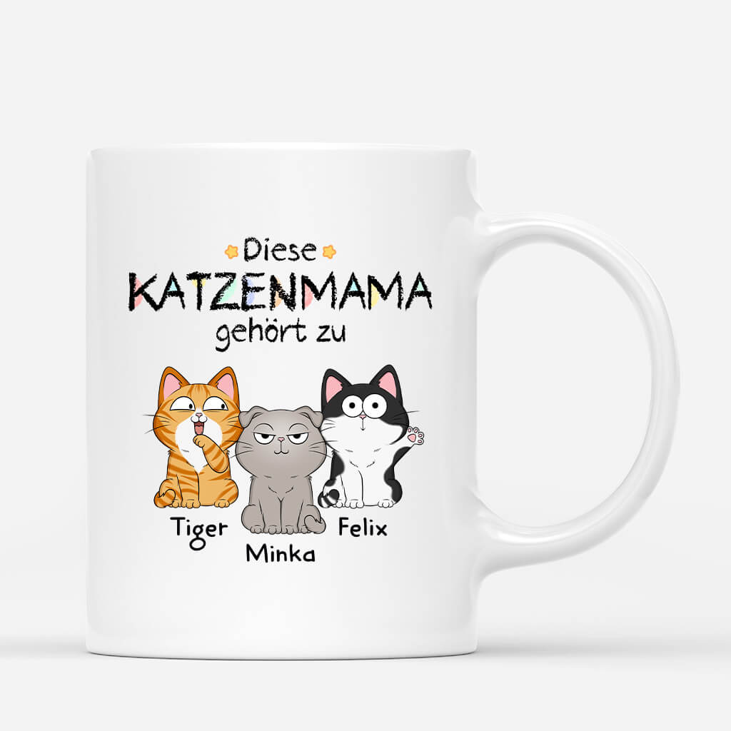 Die Katzenmama Katzenpapa Gehört Zu - Personalisiertes Geschenk | Tassen für Katzenliebhaber