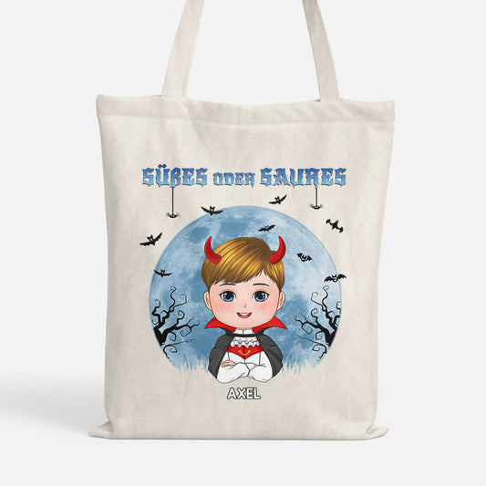 1307BGE1 personalisierte susses oder saures halloween tragetasche