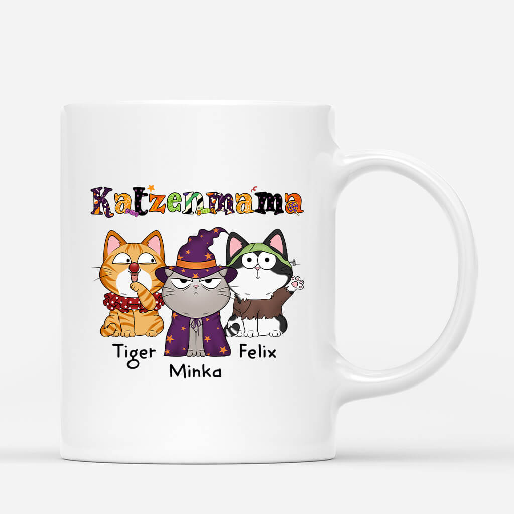 Katzenmama - Personalisiertes Geschenk | Tasse für Halloween