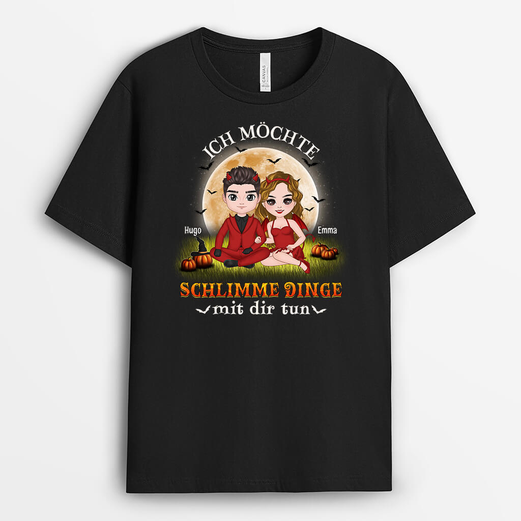 Ich Möchte Schlimme Dinge Mit Dir Tun Halloween - Personalisiertes Geschenk | T-shirt für Paare