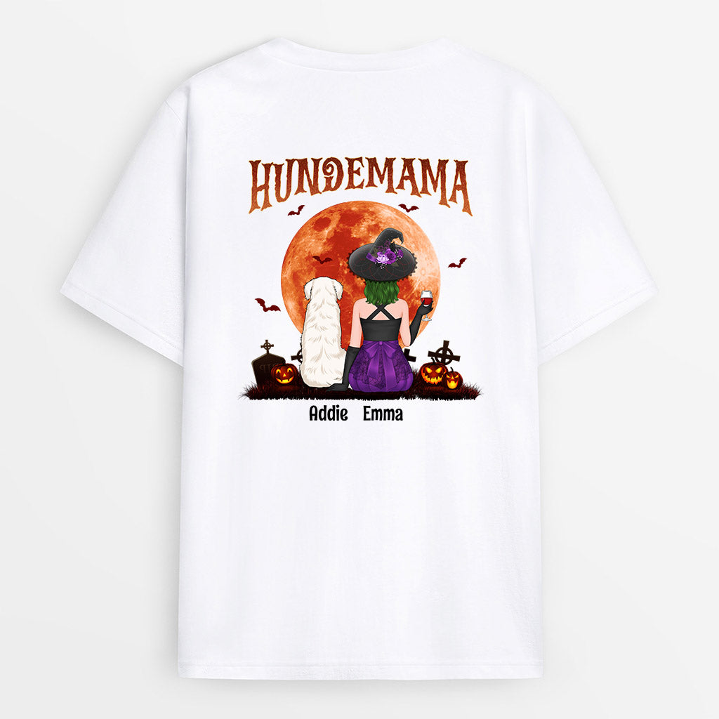 Hundemama Roter Mond - Personalisiertes Geschenk | T-shirts für Halloween