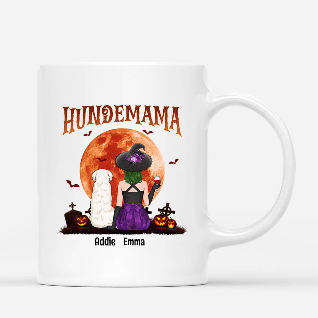 Hundemama Roter Mond - Personalisiertes Geschenk | Tasse für Halloween