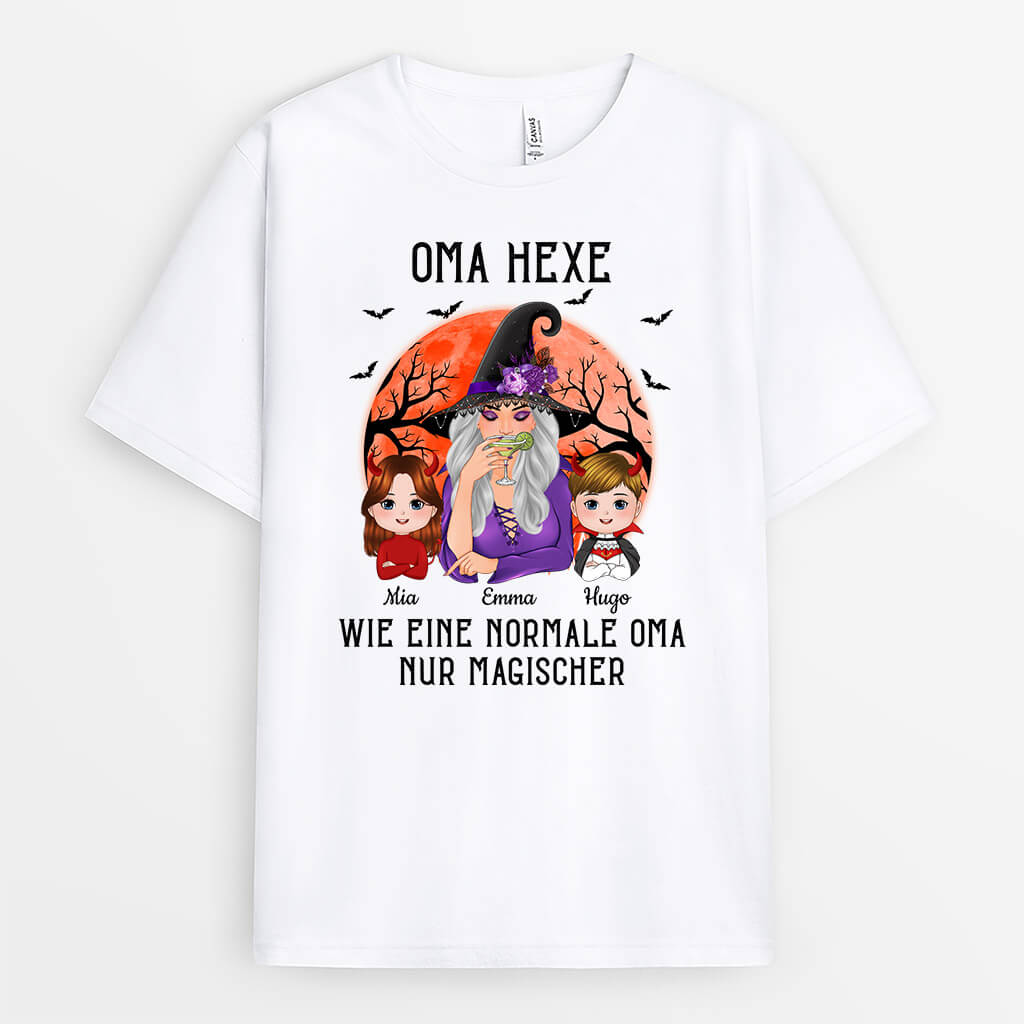 Oma Hexe wie normale Oma, nur magischer - Personalisiertes Geschenk | T-shirt für Halloween