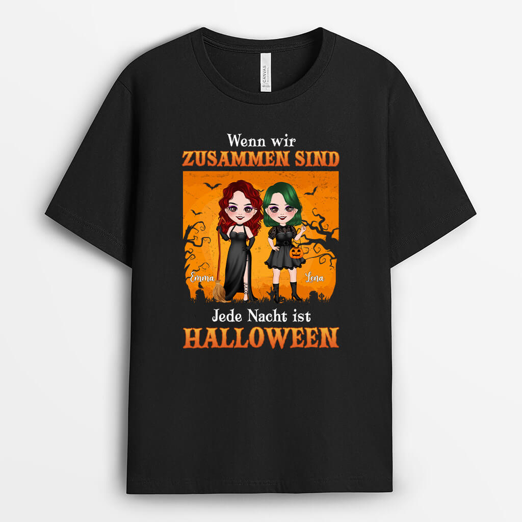 Wenn Wir Zusammen Sind Ist Jede Nacht Halloween - Personalisiertes Geschenk | T-shirt für Freundinnen