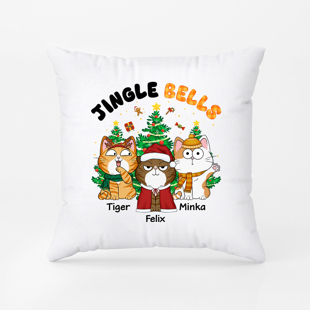 Jingle Bell Weihnachten - Personalisiertes Geschenk | Kissen für Katzenliebhaber