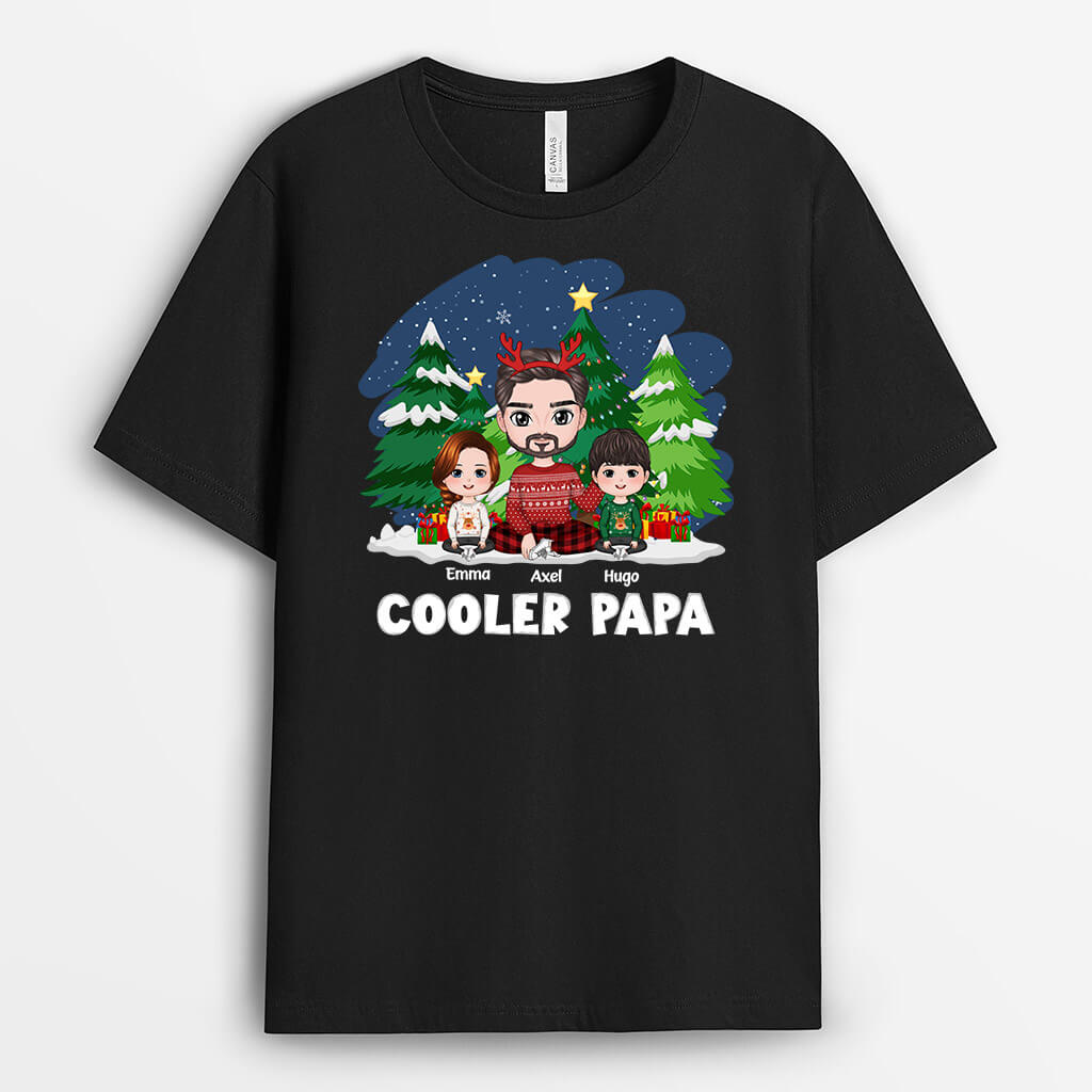 Cooler Papa Weihnachten - Personalisiertes Geschenk | T-shirt für Papas