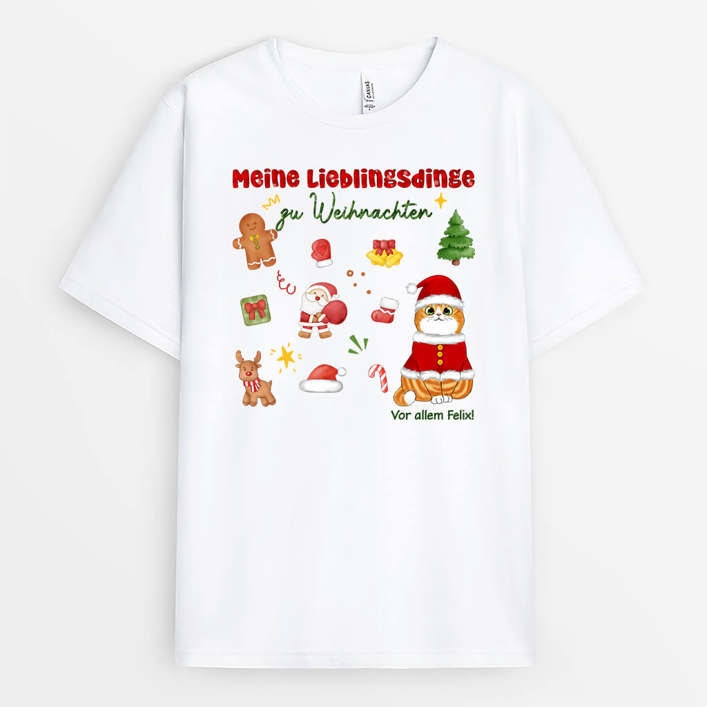 Meine Lieblingsdinge zu Weihnachten - Personalisiertes Geschenk | T-shirt für Kinder