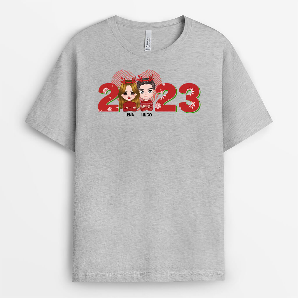 1377AGE2 personalisierter verliebtes paar weihnachten t shirt
