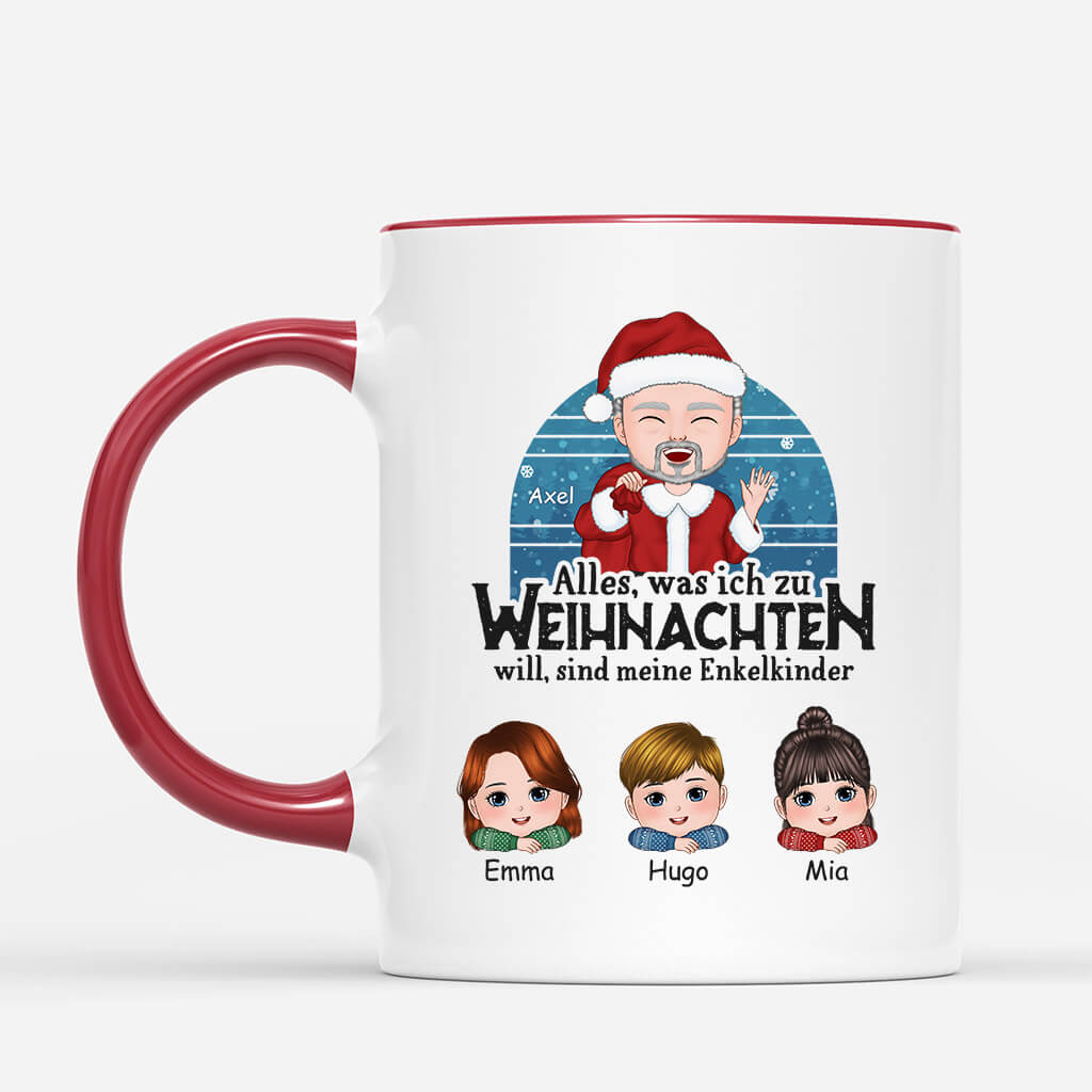 1389MGE2 personalisierte was ich zu weihnachten will sind meine enkelkinder tasse