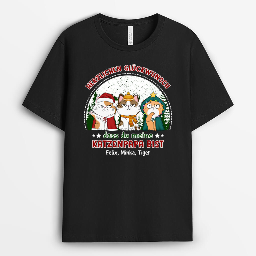 Stolze Katzenmama Weihnachten - Personalisiertes Geschenk | T-shirt für Katzenliebhaber