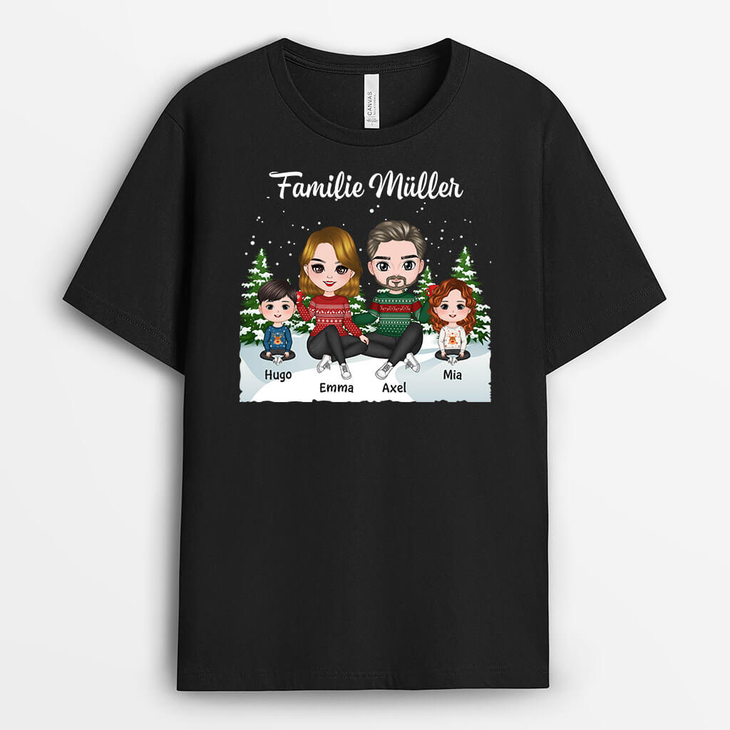 Weihnachten Die Familie - Personalisiertes Geschenk | T-shirt für die Familie
