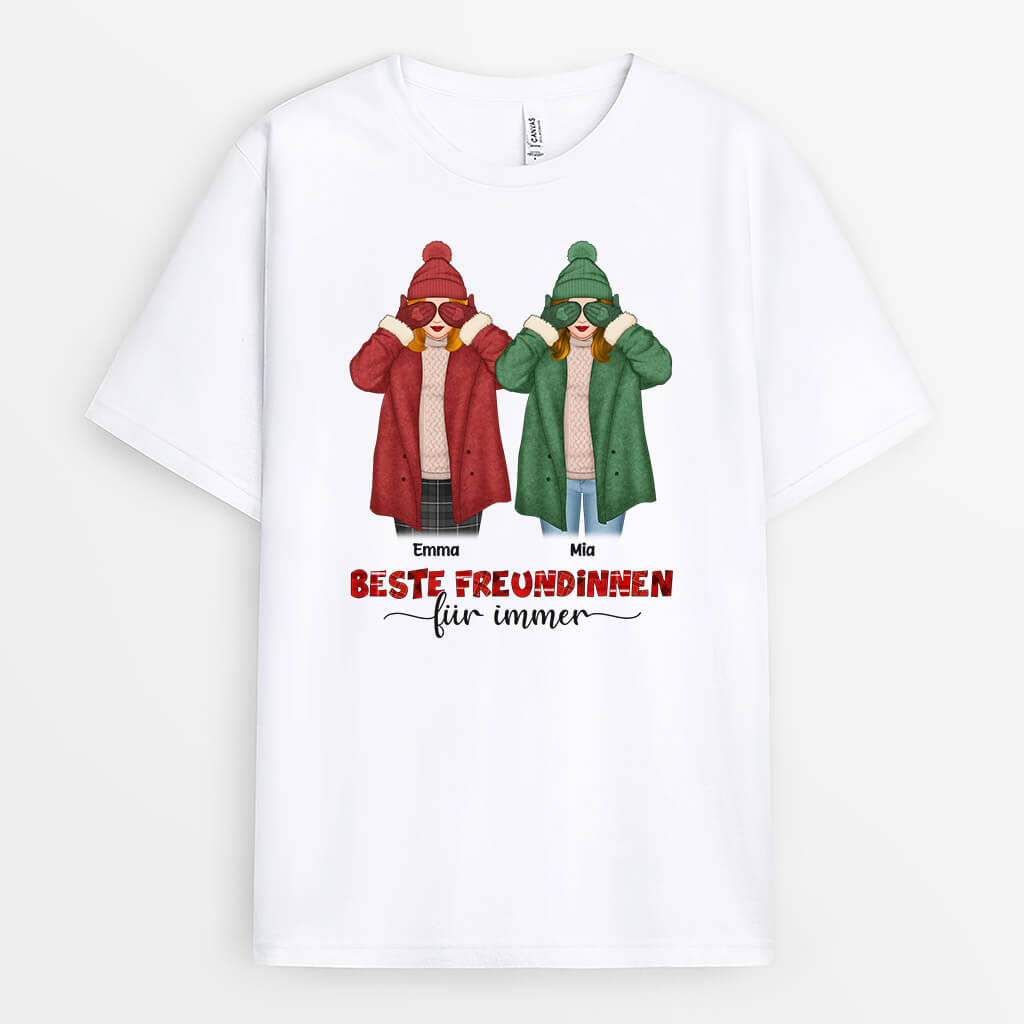 Für Immer Besties Weihnachten - Personalisiertes Geschenk | T-shirt für Freunde