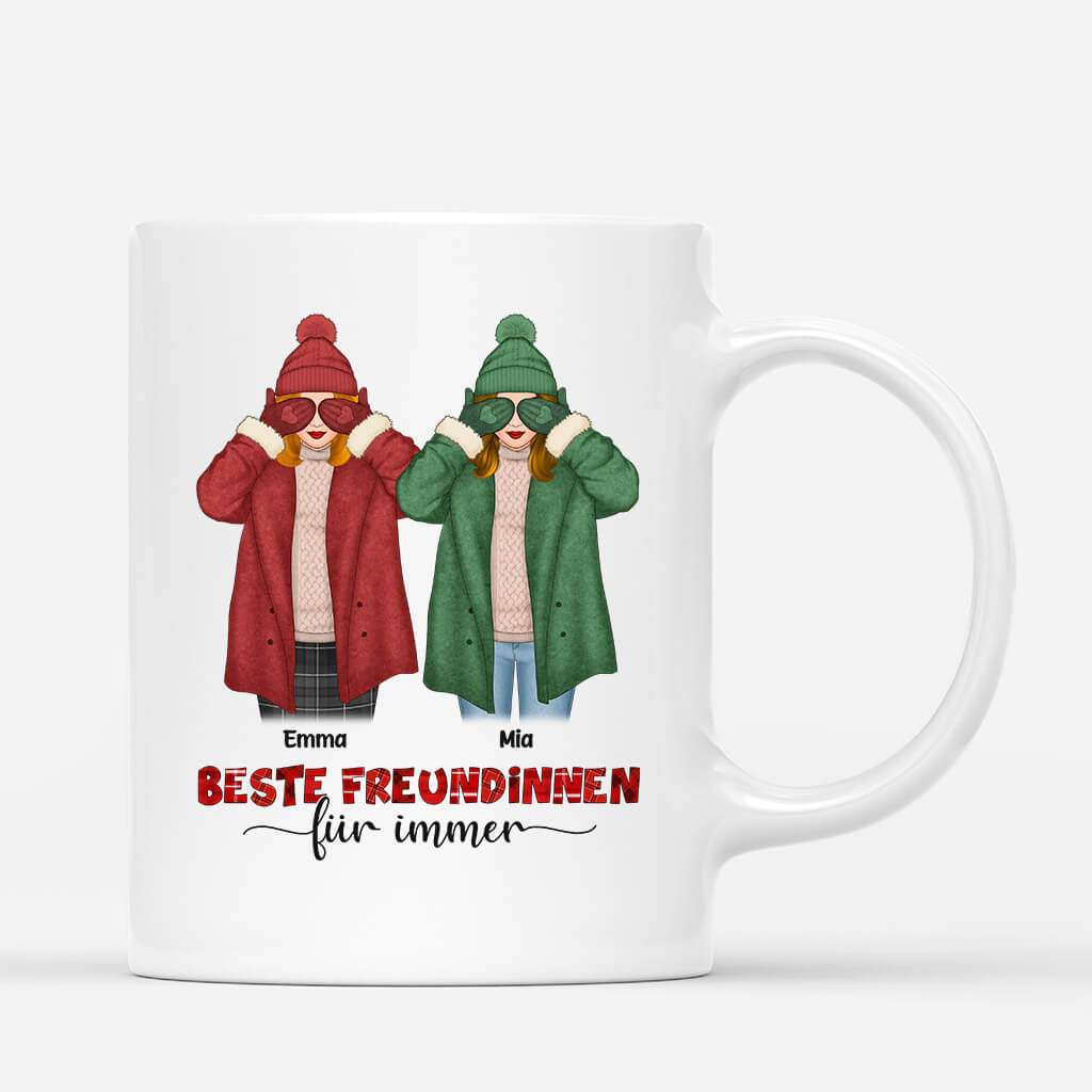Für Immer Besties Weihnachten - Personalisiertes Geschenk | Tasse für Freunde