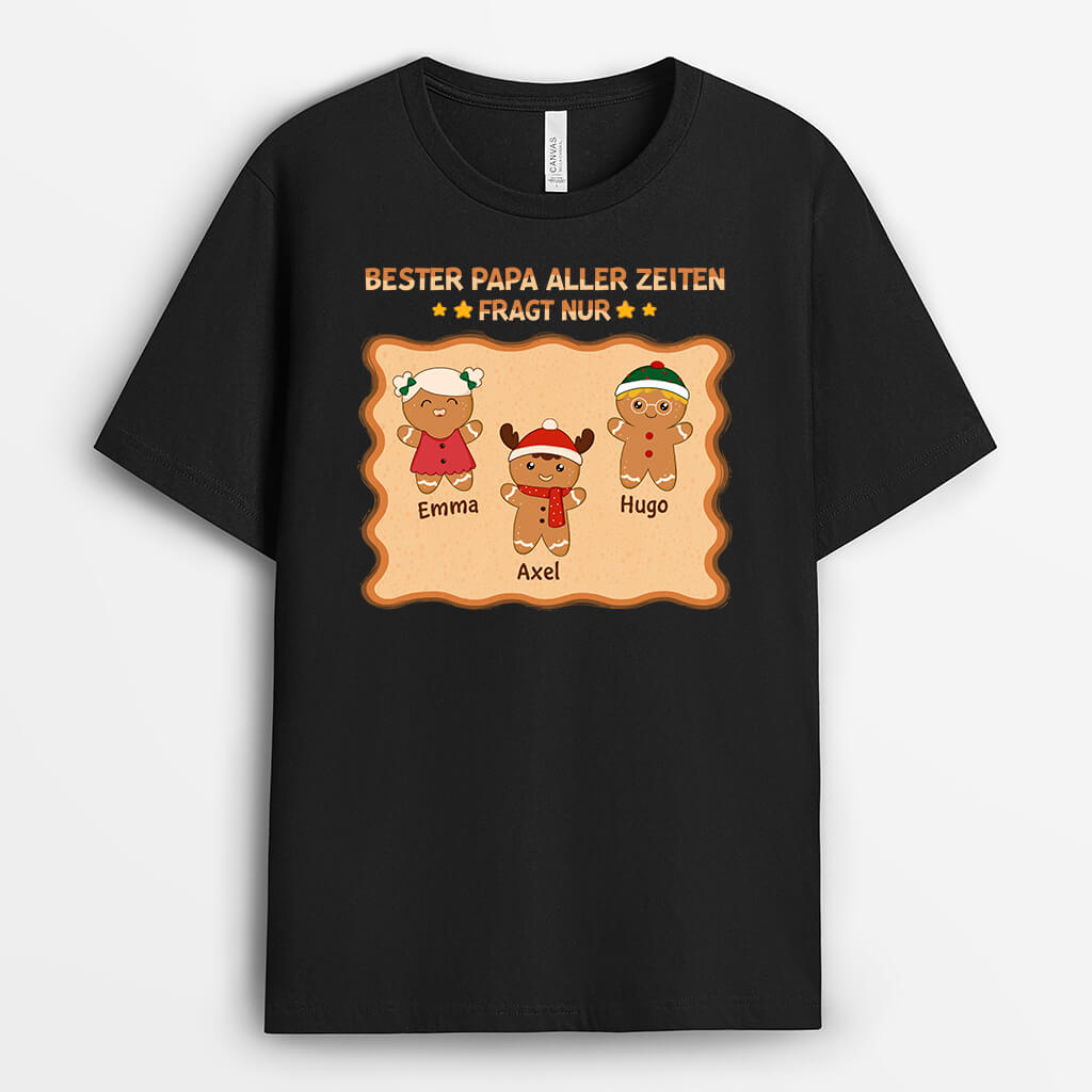 Bester Papa Aller Zeiten Kekse Weihnachten - Personalisiertes Geschenk | T-shirt für Papas