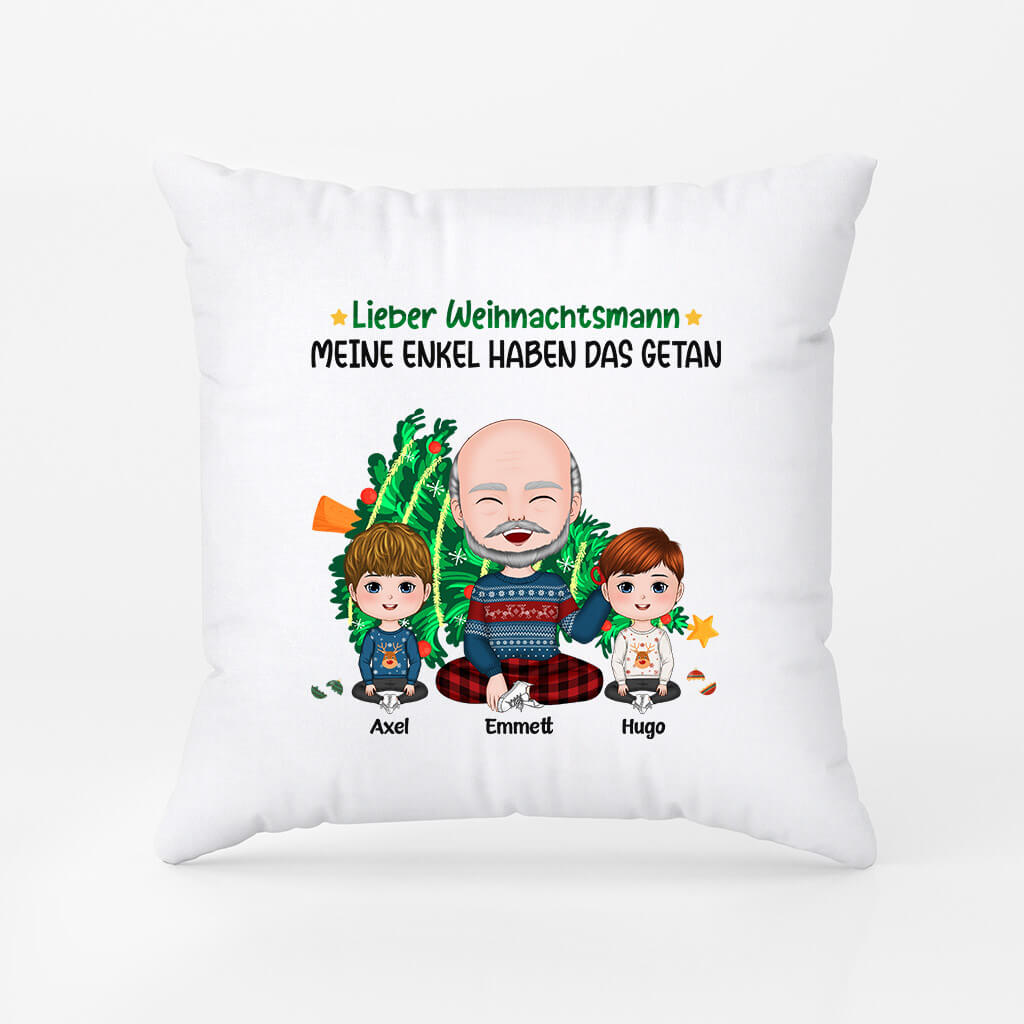 1419PGE2 personalisiertes lieber weihnachtsmann mein sohn hat das getan kissen
