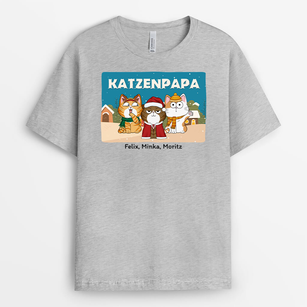 Süsse Katzenmama Süsser Katztenpapa Zu Weihnachten - Personalisiertes Geschenk | T-shirt für Katzenliebhaber