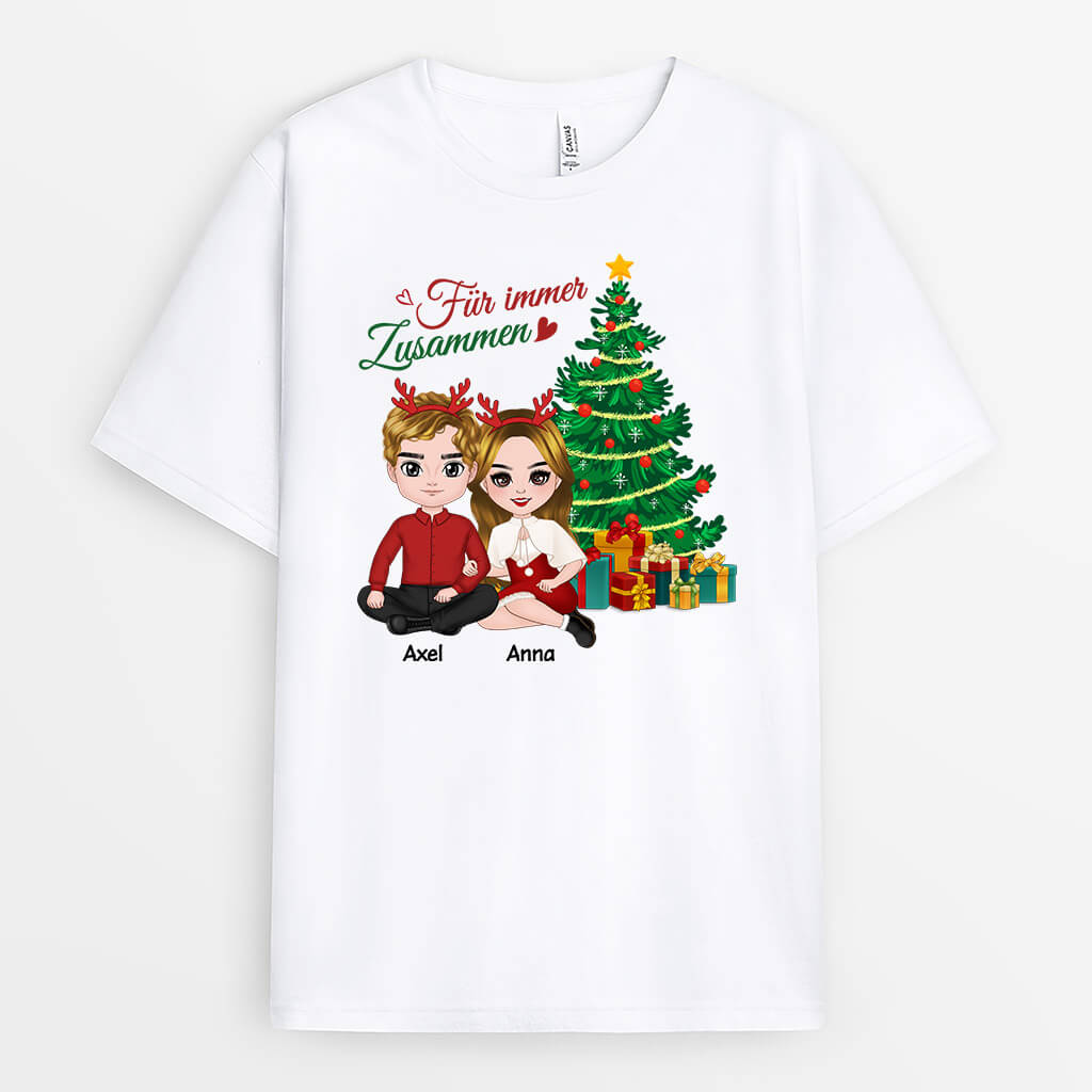 Für Immer Zusammen Zu Weihnachten - Personalisiertes Geschenk | T-shirt für Paare