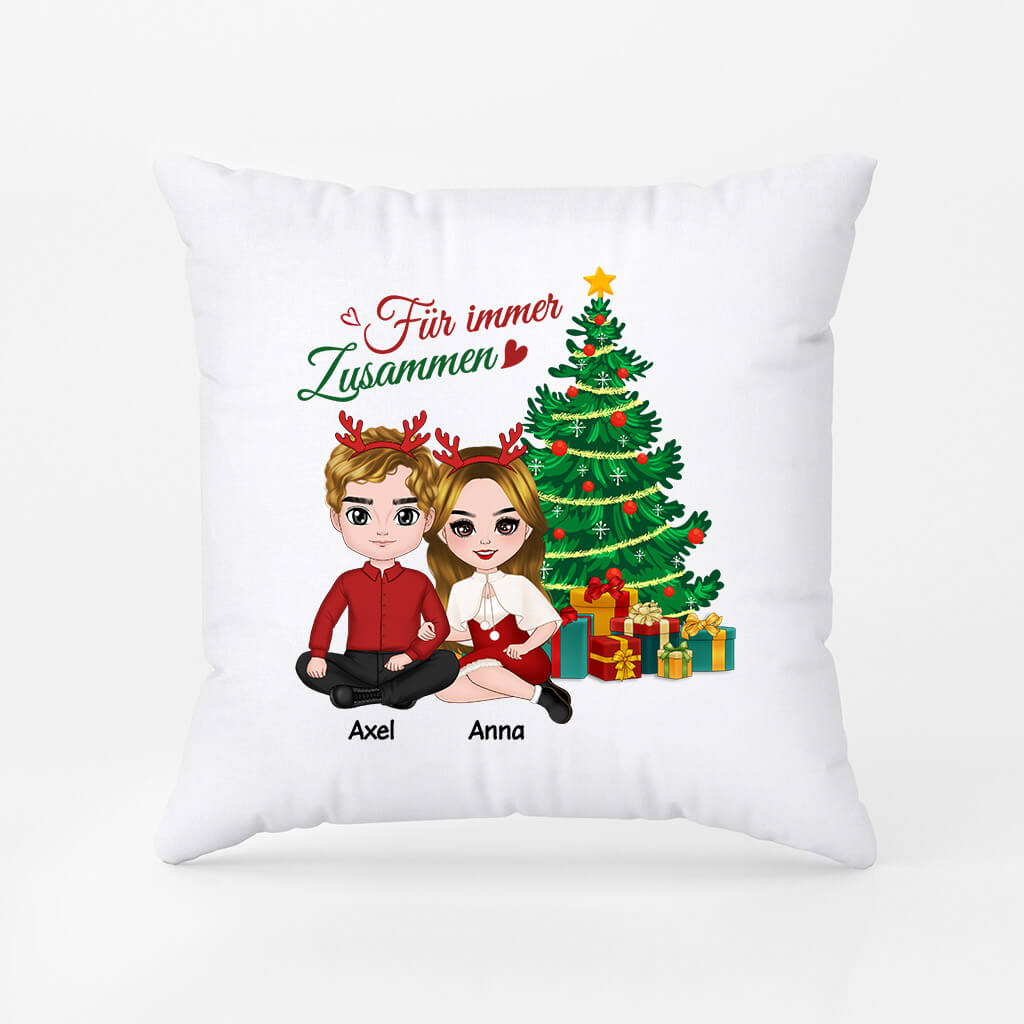 Für Immer Zusammen Neben Weihnachtsbaum - Personalisiertes Geschenk | Kissen für Paare