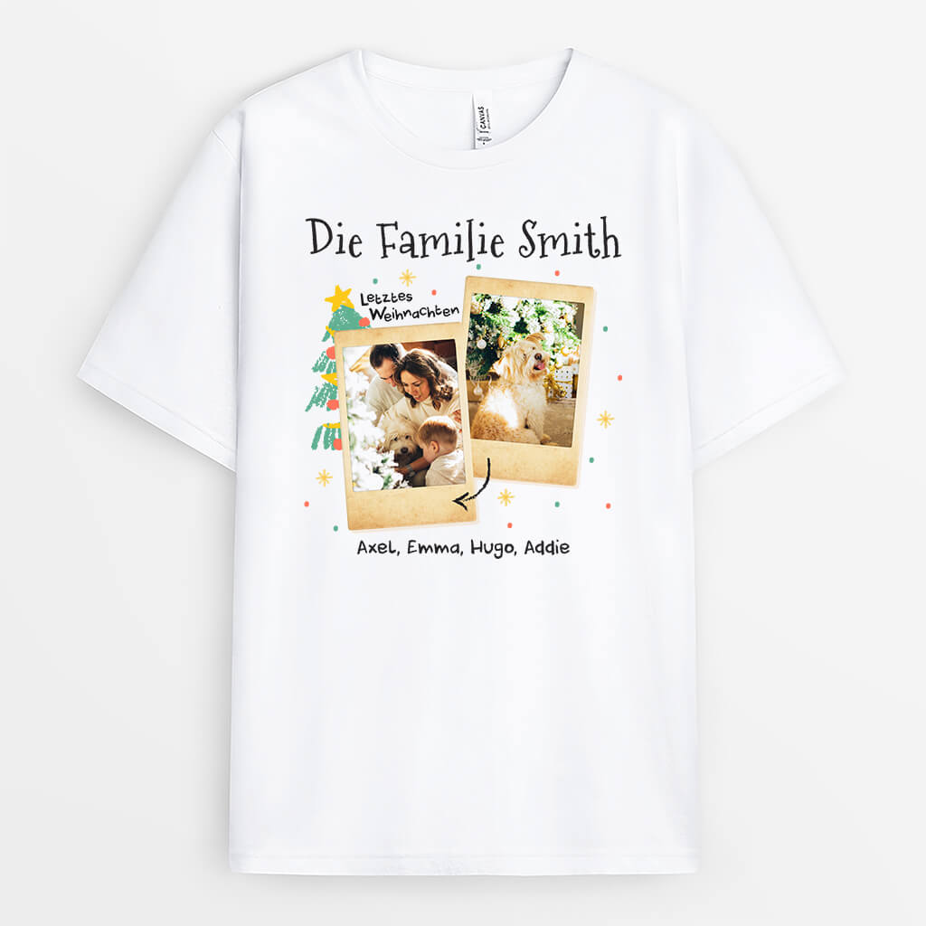 1435AGE2 personalisiertes die familie mit weihnachtsbilder t shirt