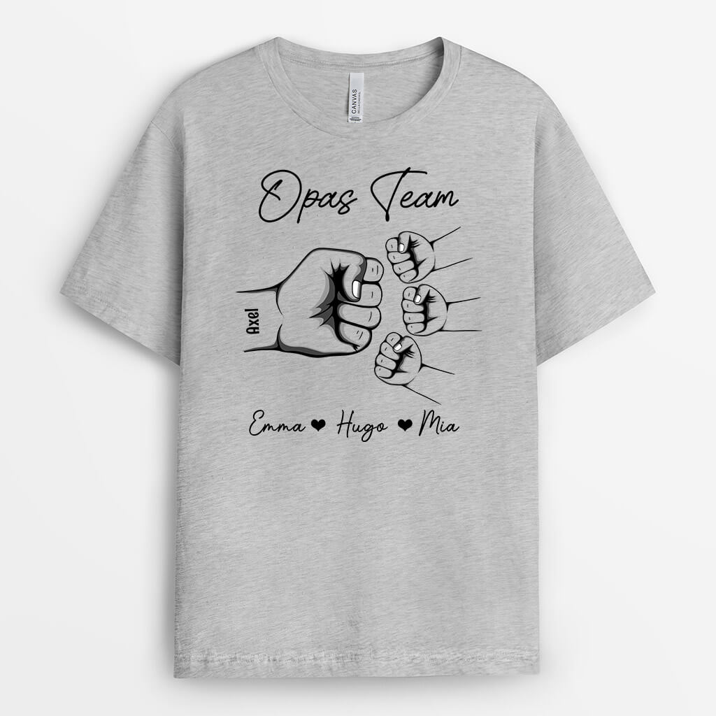 1461AGE2 personalisiertes papas team mit faust t shirt