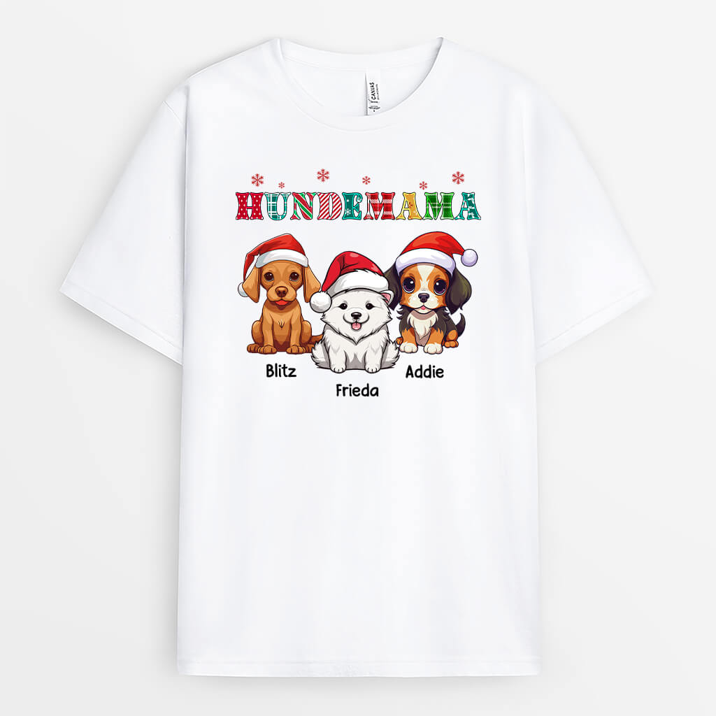 Hundemama Hundepapa Mit Süßen Hunden - Personalisiertes Geschenk | T-shirt für Hundeliebhaber
