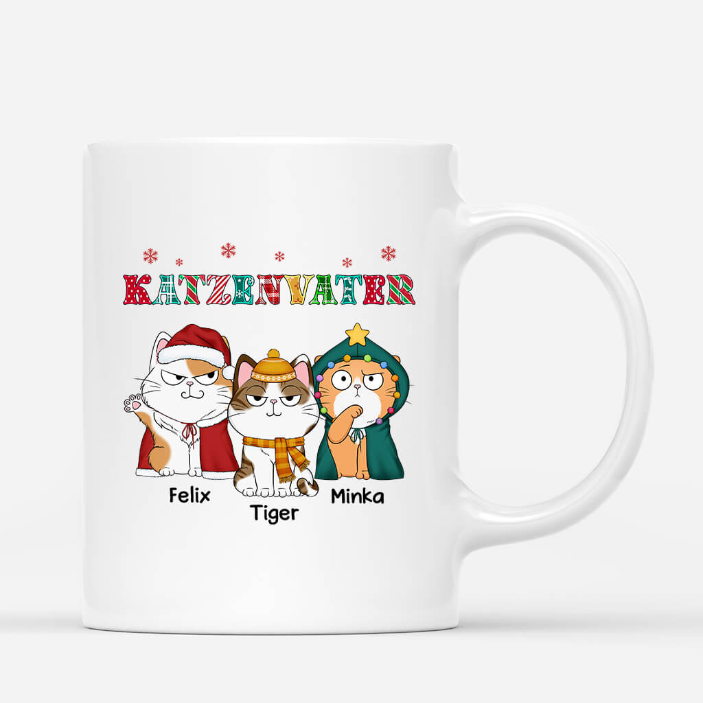 Katzenmama Katzenpapa Mit Süßen Katzen - Personalisiertes Geschenk | Tasse für Katzenliebhaber