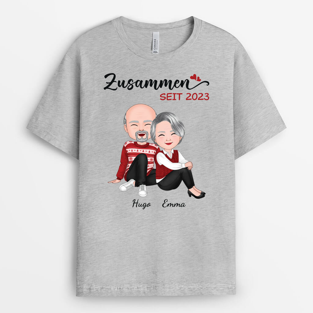1470AGE2 personalisiertes zusammen seit weihnachten t shirt