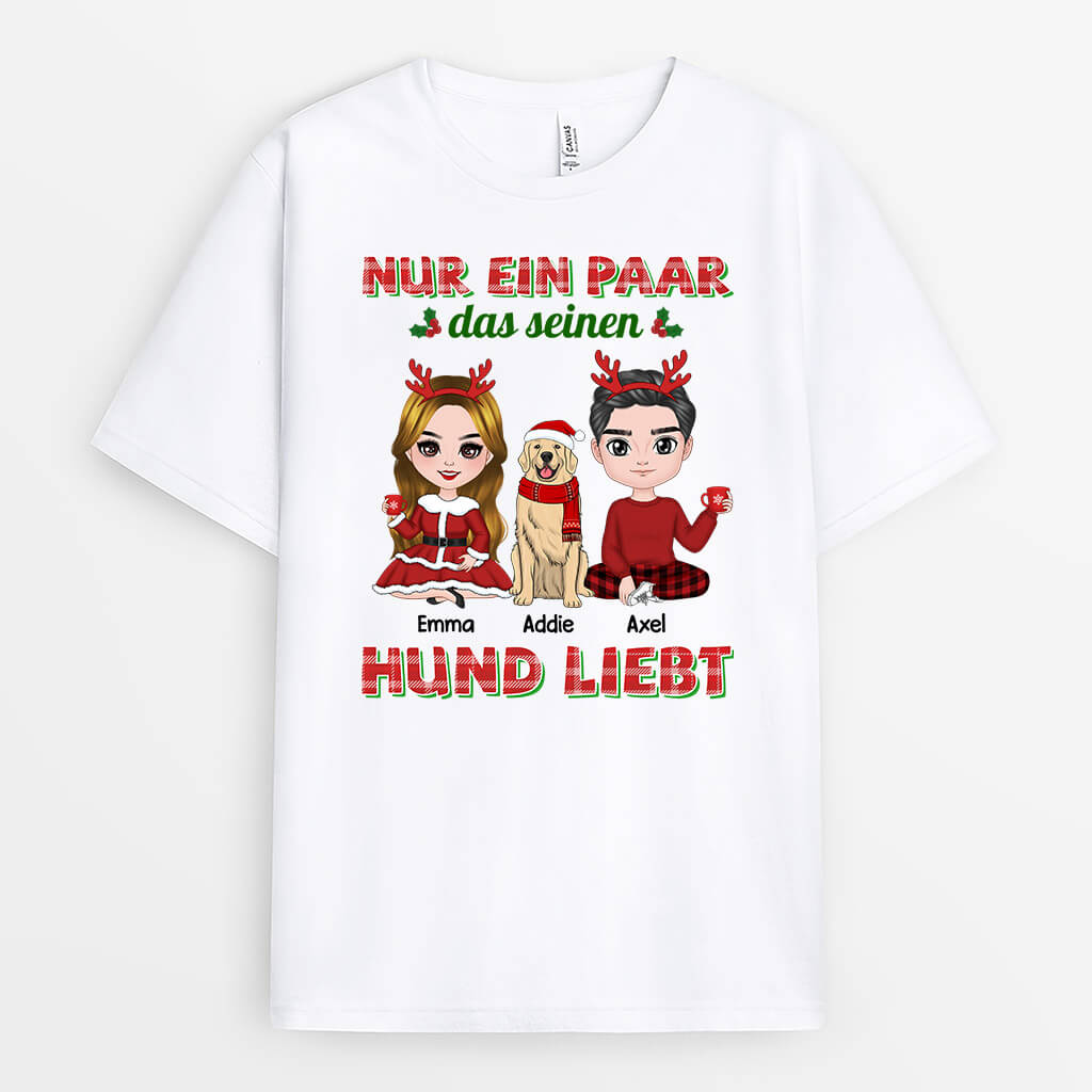 Nur Ein Paar Das Seine Hunde Liebt Zu Weihnachten - Personalisiertes Geschenk | T-shirt für Hundeliebhaber