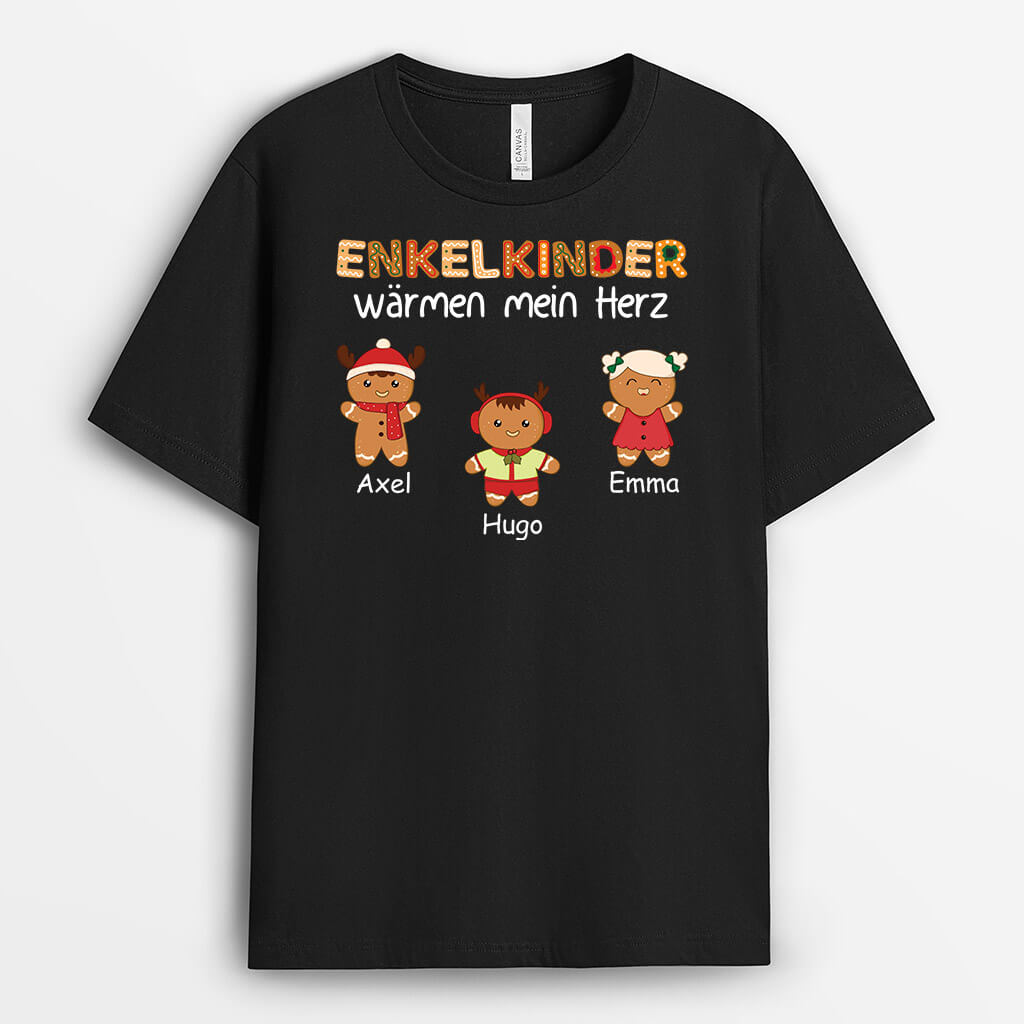 Enkelkinder Als Lebkuchen Wärmen Mein Herz - Personalisiertes Geschenk | T-shirt für Großeltern