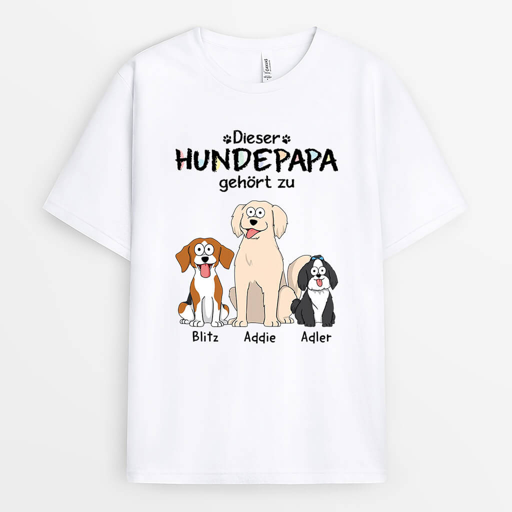 Dieser Hundepapa Diese Hundemama Gehört Zu  - Personalisiertes Geschenk | T-shirt für Hundeliebhaber