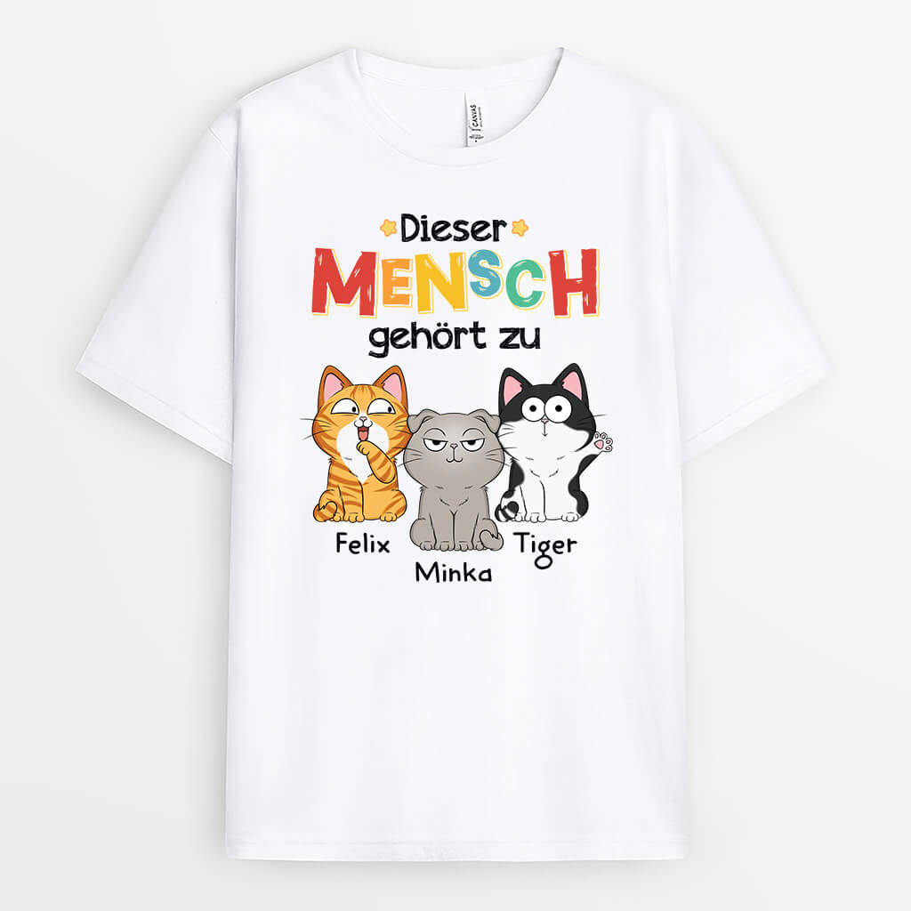 Dieser Mensch Gehört Zu Katzen - Personalisiertes Geschenk | T-shirt für Katzenliebhaber