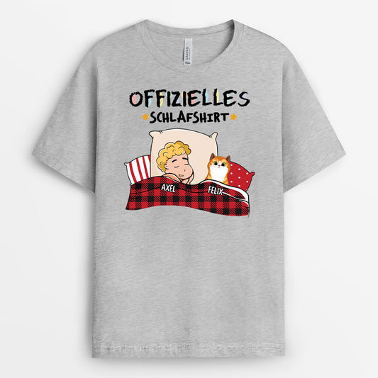 1484AGE1 personalisiertes offizielles schlafshirt mit katzen t shirt