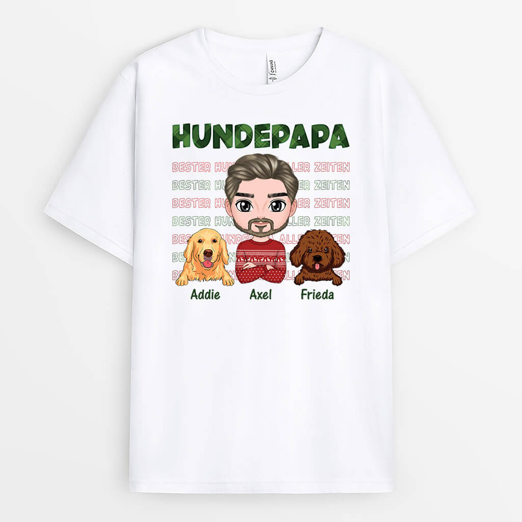 Hundepapa Zu Weihnachten - Personalisiertes Geschenk | T-shirt für Hundeliebhaber