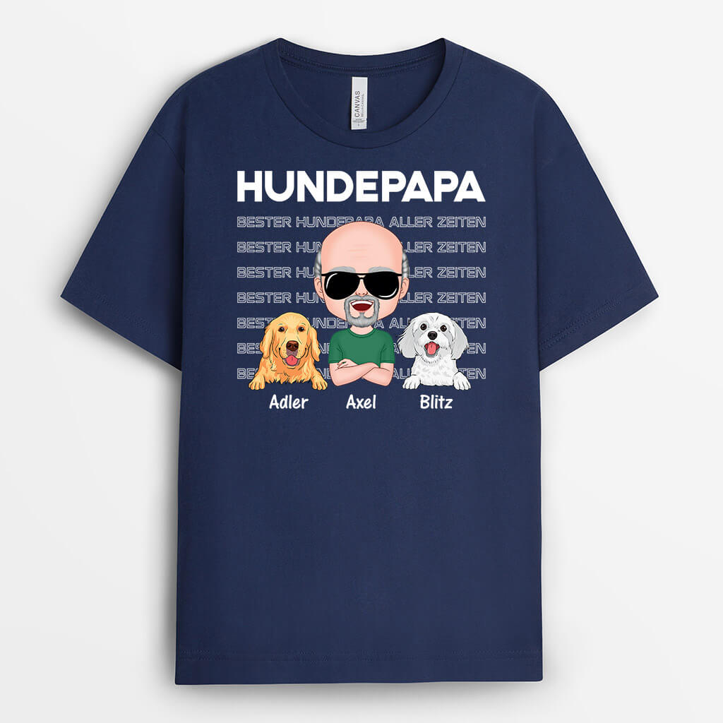 Cooler Hundepapa - Personalisiertes Geschenk | T-shirt für Hundeliebhaber