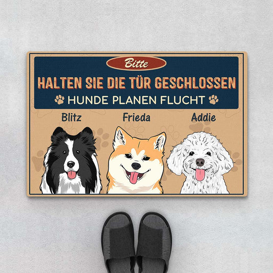 1502DGE1 personalisierte bitte tur geschlossen halten hunde planen ihren  ausbruch fussmatte_3c4403bf d1b3 4d76 b2ff da138d7fec9b