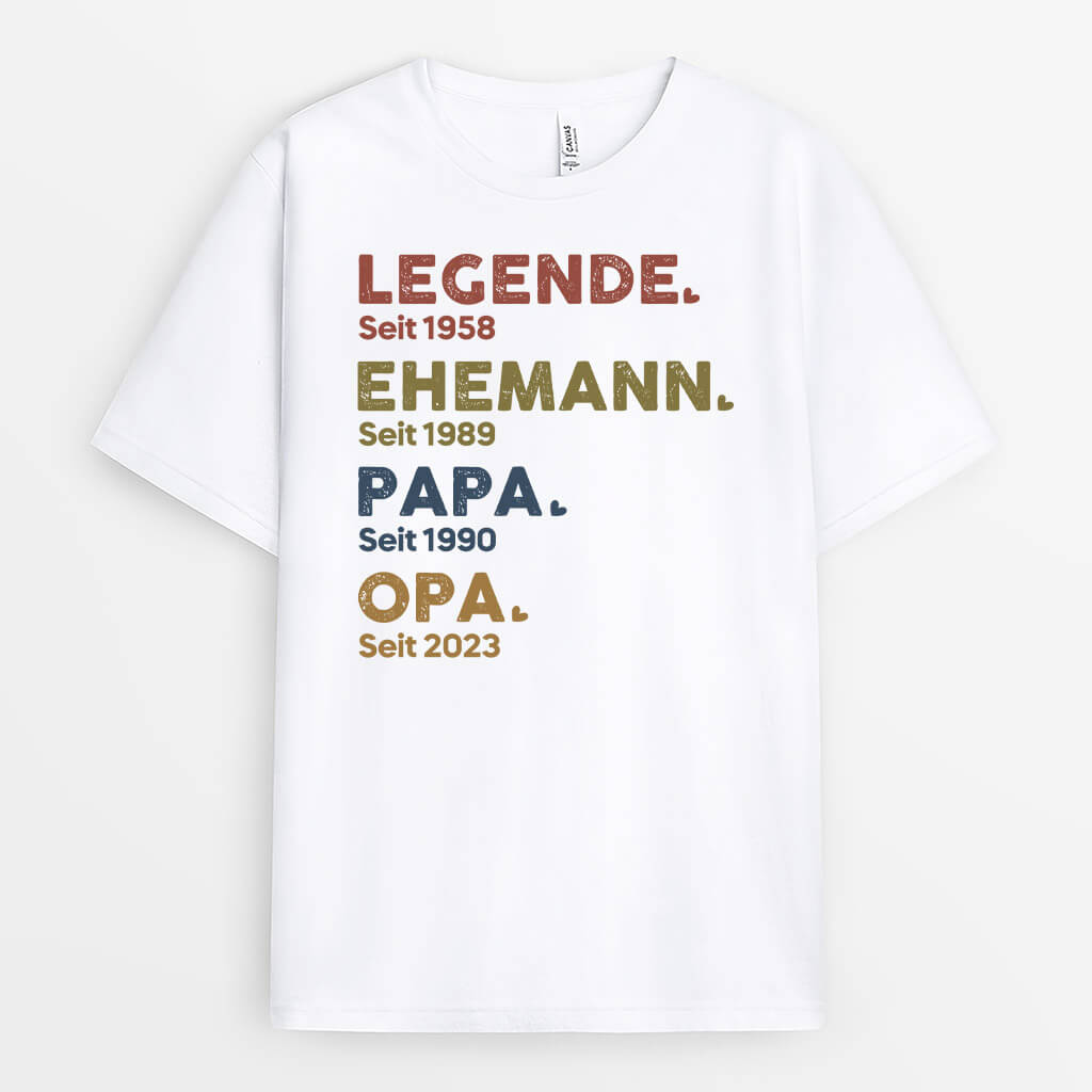 Legende Ehemann Papa Und Opa Seit - Personalisiertes Geschenk | T-shirt für Herren