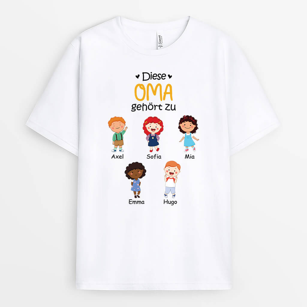 Diese Oma Gehört Zu Mit Handabdruck - Personalisiertes Geschenk | T-shirt für Omas