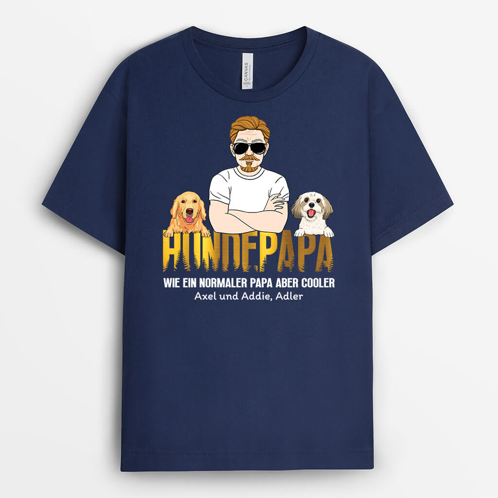 Cooler Hundepapa - Personalisiertes Geschenk | T-shirt für Hundeliebhaber